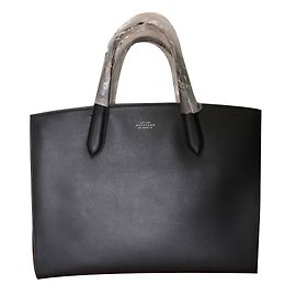 Smythson 1887 Tote em couro preto e branco Preto Branco