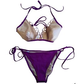 La Perla Pailletten Bikini Lila Größe 46 Lila
