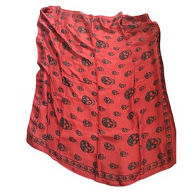 Alexander Mcqueen-Scarves-Black,Red