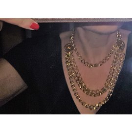 Chanel-Correia de corrente dourada / colar-Dourado