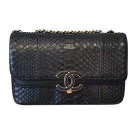 Second Hand Designer Bags Clothes Online Luxury And Chanel Python Handbag Black