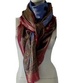 Yves Saint Laurent-Silk scarf-Blue