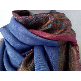 Yves Saint Laurent-Silk scarf-Blue