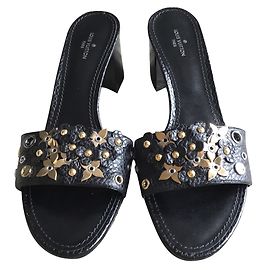 Louis Vuitton Sandales Noir Argenté Doré