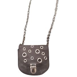 Bolsa Alexander McQueen Coin Medium Cinza Escuro Couro Cinza antracite