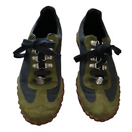 Baskets Balenciaga en daim vert et bleu taille 36 Autre