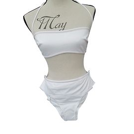 La Perla High Waist Bikini Oberteil Weiß Weiß