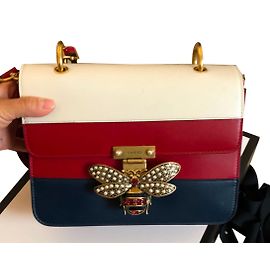 Gucci Schultertasche Weiß Rot Blau