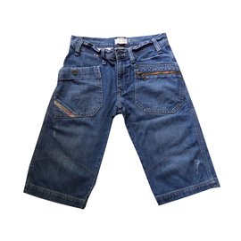 Diesel-BERMUDA JEANS-Bleu