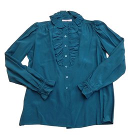 Yves Saint Laurent Camicetta di seta Blu