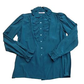 Yves Saint Laurent Seidenbluse Blau
