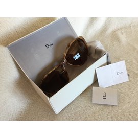 Christian Dior-Sonnenbrille-Taupe,Hellbraun