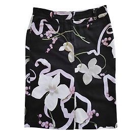 Falda Salvatore Ferragamo Multicolor con Estampado de Orquídeas de Algodón Multicolor