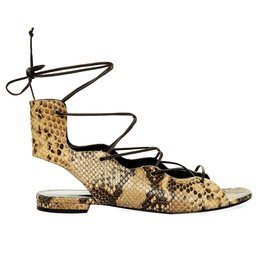 Saint Laurent-sandals-Python print