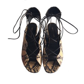Saint Laurent-sandals-Python print