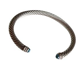 Pulseira David Yurman de Prata com Topázio Azul e Diamantes Prata