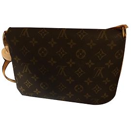 Bolsa de ombro Louis Vuitton Tango marrom de tecido Marrom
