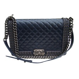 Chanel-Boy-Navy blue