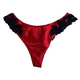 La Perla Silk Embroidered Briefs Red Red