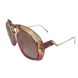 Fendi-FENDI SUNGLASSS LUNETTES TROPICAL SHINE Pink and red-Red