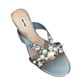 Miu Miu Mules Blue