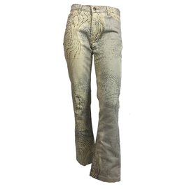 Just Cavalli-Bedruckte Jeans-Braun,Beige