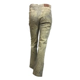 Just Cavalli-Printed jeans-Brown,Beige