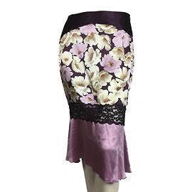Karen Millen Saia de seda com apliques de renda Multicor