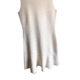 Balenciaga-Fringe silk dress-White