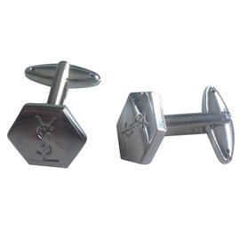Yves Saint Laurent-Cufflinks-Silvery