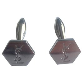 Yves Saint Laurent-Cufflinks-Silvery