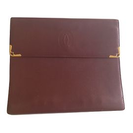 Cartier Leather Briefcase Dark Red Dark red