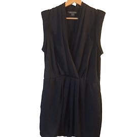 Vestido sem mangas Armani Exchange de algodão azul marinho Azul marinho