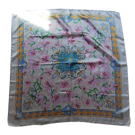 Pierre Balmain Seidentuch Rosa Weiß Blau Pink Weiß Blau