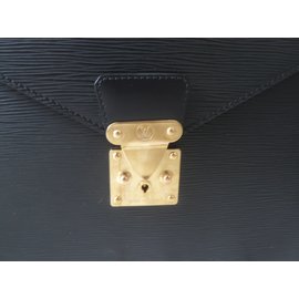 Louis Vuitton-Serviette Ambassadeur Cuir Epi Noir-Noir