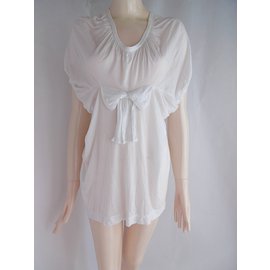 Comme Des Garcons-Tunica Top Front Tricot Bow-Bianco