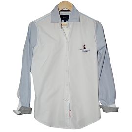 Façonnable Chemises Blanc Bleu