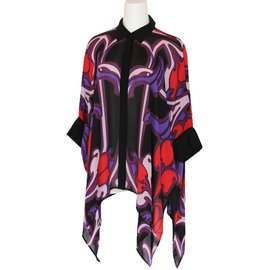 Gucci-blusa de seda de la capa-Multicolor
