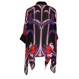 Gucci-blusa de seda de la capa-Multicolor