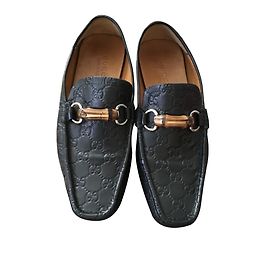 Gucci Black Leather Loafers Black