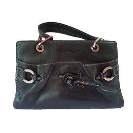 Lancel Soprano Handbag Black Leather Black
