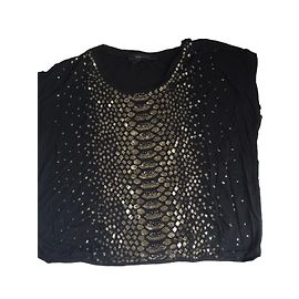 Camiseta de algodón negra Bcbg Max Azria Negro