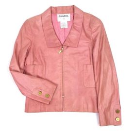 Chanel-Ziegenleder-Kamelienlederjacke Pink