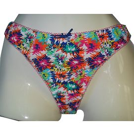 Autre Marque Ensemble Lingerie Charlott' Bandeau et String en Soie Multicolore