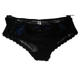 Autre Marque Shorty de encaje Charlott negro de seda Negro