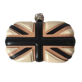 Alexander Mcqueen Pochette Noir Argenté Beige Blanc cassé