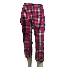 Burberry Calças recortadas xadrez Multicor