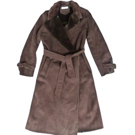 Balmain Coats, Outerwear Brown