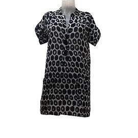 Vestido túnica Gerard Darel de seda e algodão preto e branco Preto Branco