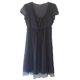 Vestido de seda estampado Sandro Multicor